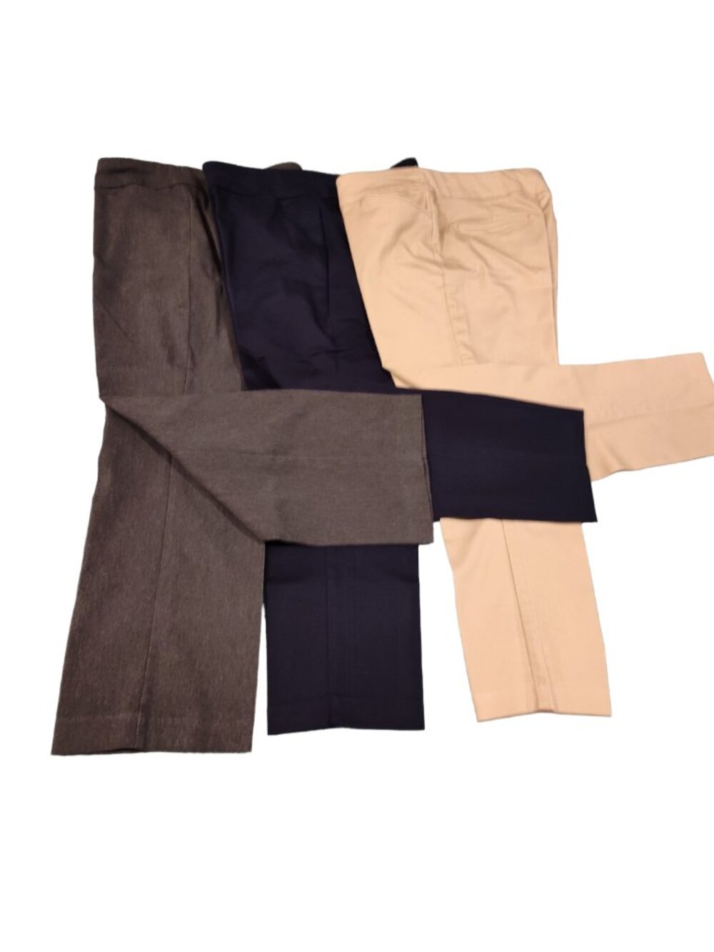 Croft and Barrow Bundle 14P Regular Women's Pants (Gray, Blue, Beige)